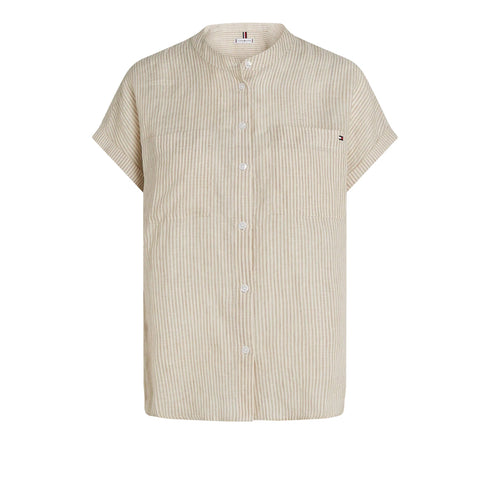 Tommy Hilfiger Camicia corta Camicia Donna coreana in lino 36 - Francavilla Moda